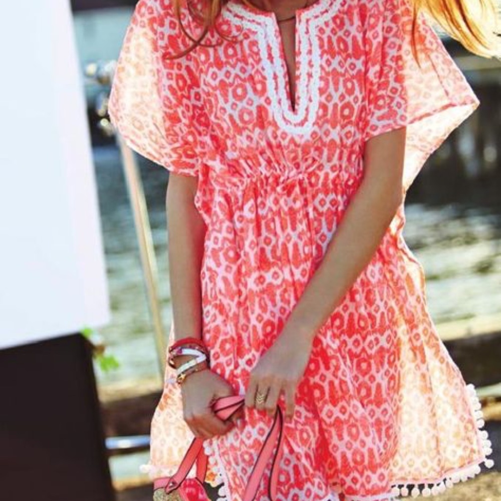 Capri Tunic O/S Swim Cover Up Coral | Stella & Dot